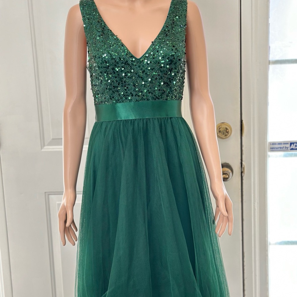 Ever Pretty Green Sequin Prom Dress